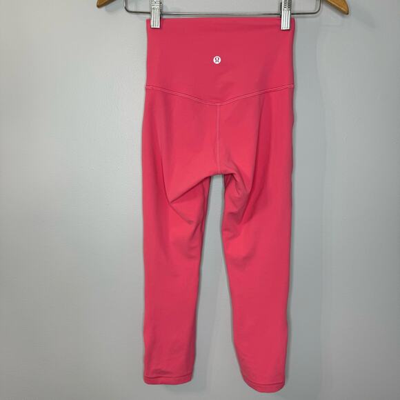Lululemon Align Crop 21" Guava Pink High Rise Leggings Stretch Soft Sz 2 - Picture 7 of 9